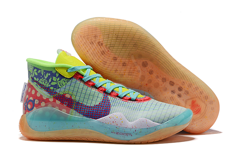 Nike KD 12 Green Jade Orange Yellow Shoes